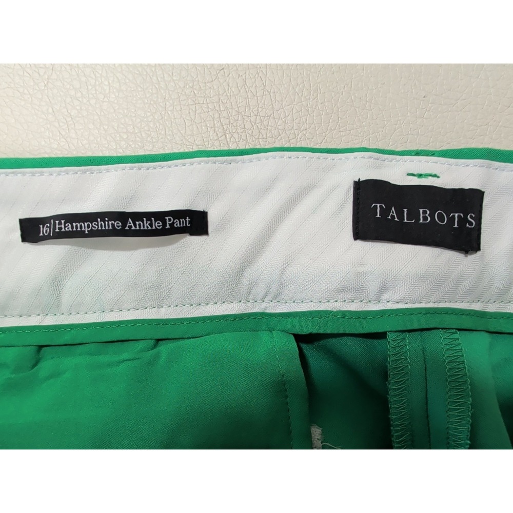 Talbots Hampshire Ankle Pant Womens 16 Green Business Casual Polished Capsule - Picture 3 of 8